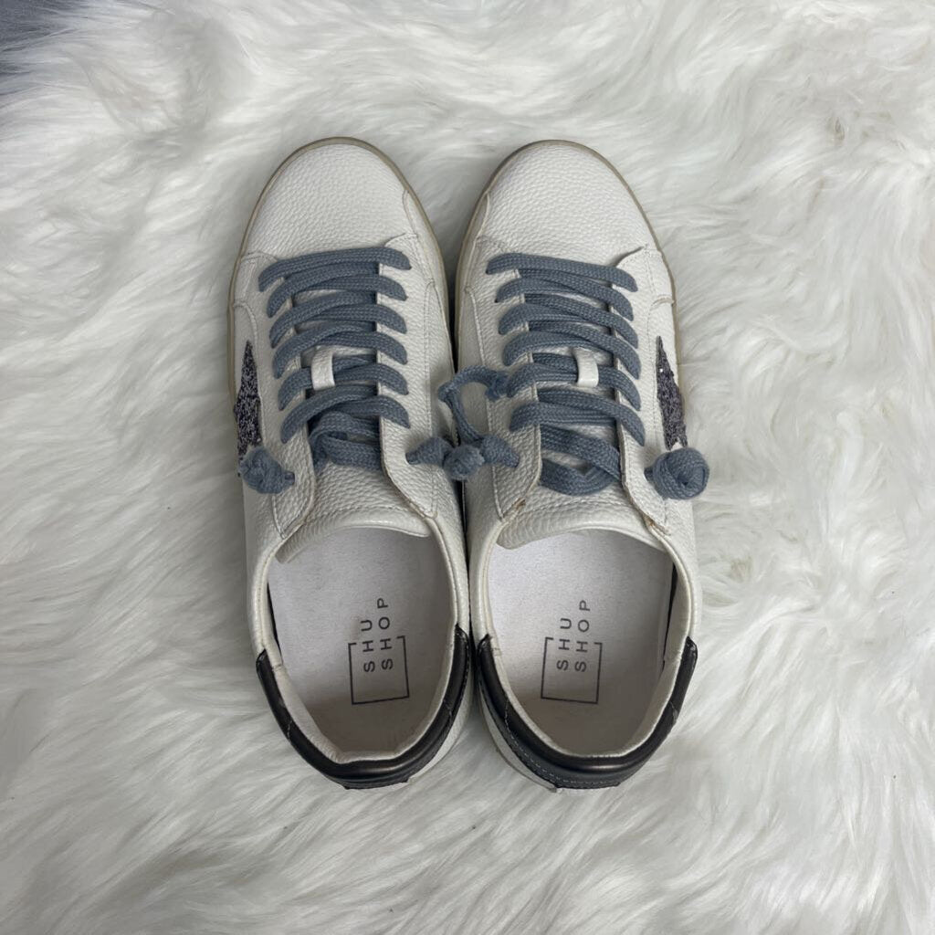 She Shop Paula White Sneakers w/Gray Laces & Sparkle Star Size 9