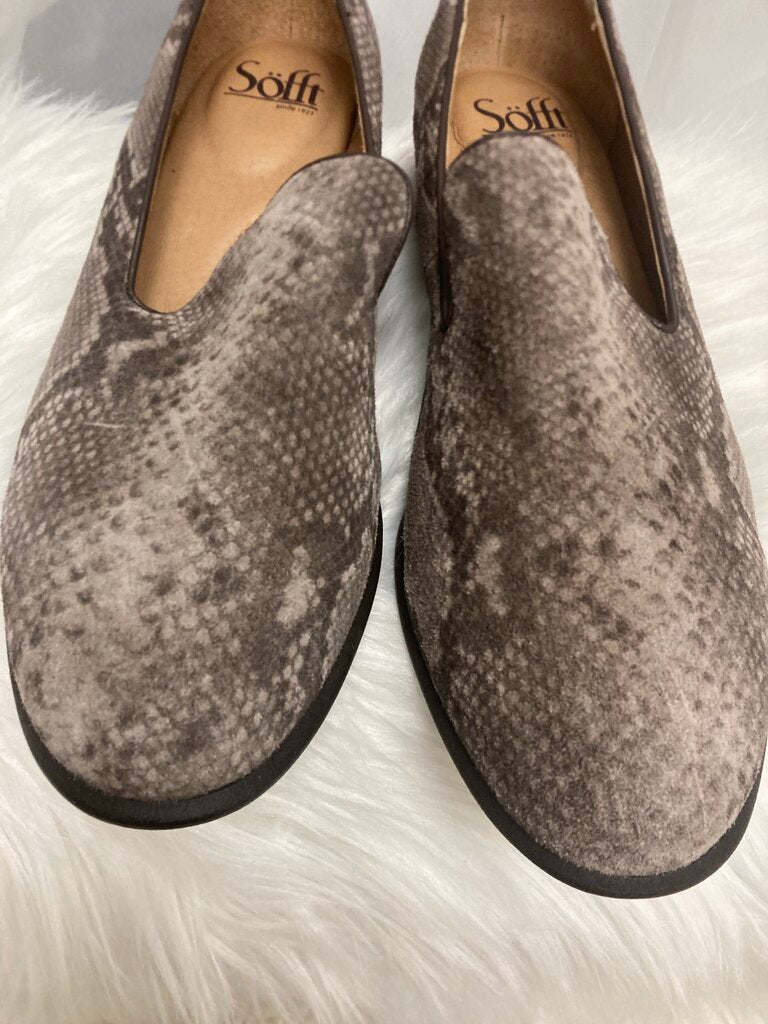 Sofft Tan & Brown Snakeskin Pattern Loafers Size 9