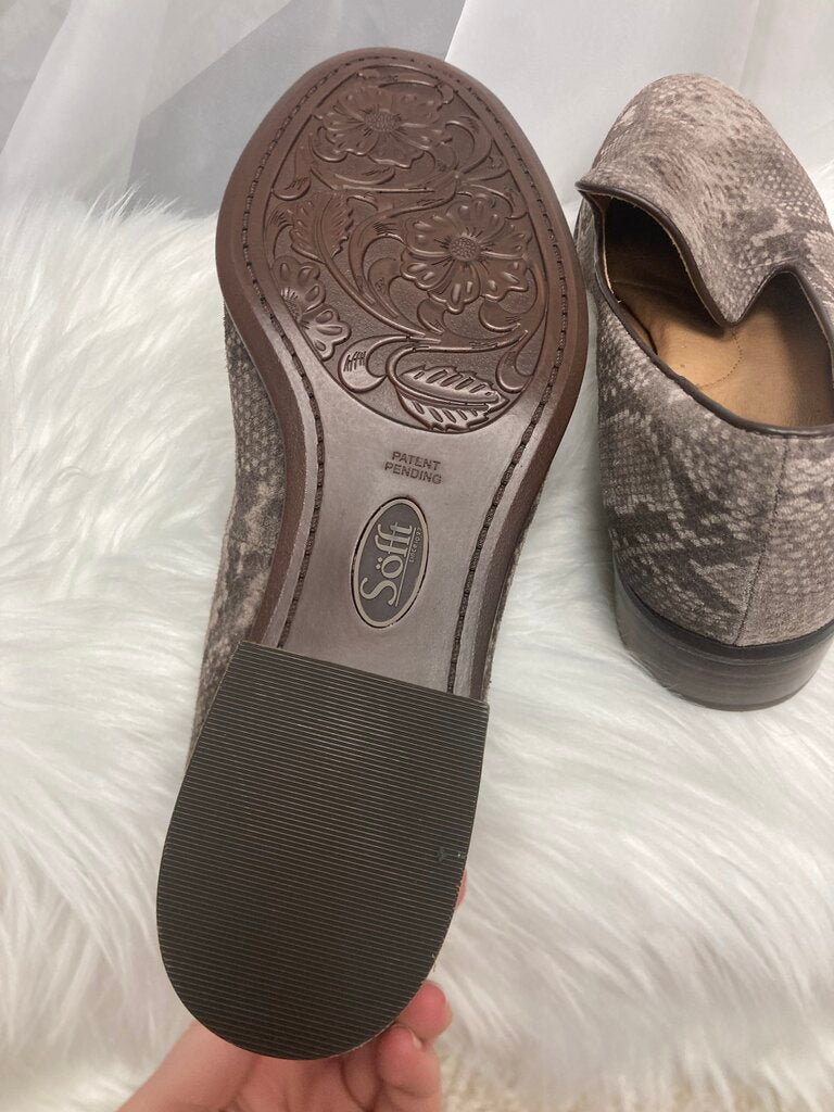 Sofft Tan & Brown Snakeskin Pattern Loafers Size 9