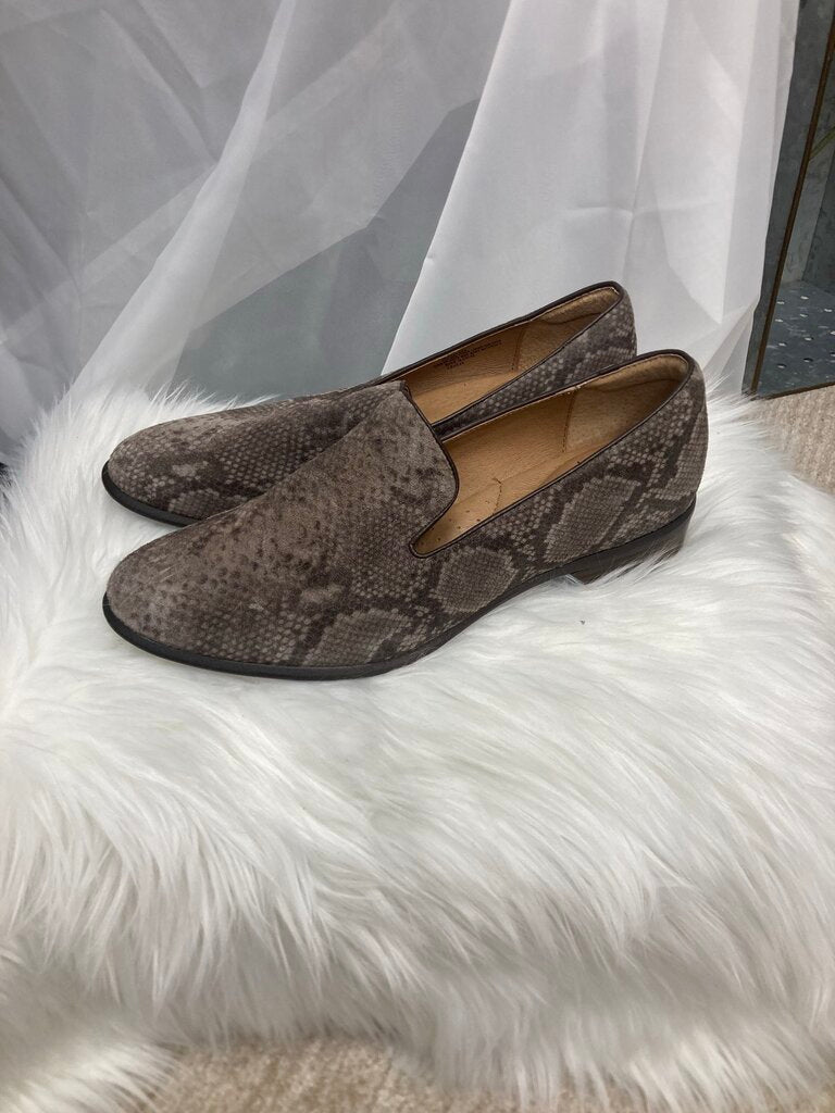 Sofft Tan & Brown Snakeskin Pattern Loafers Size 9