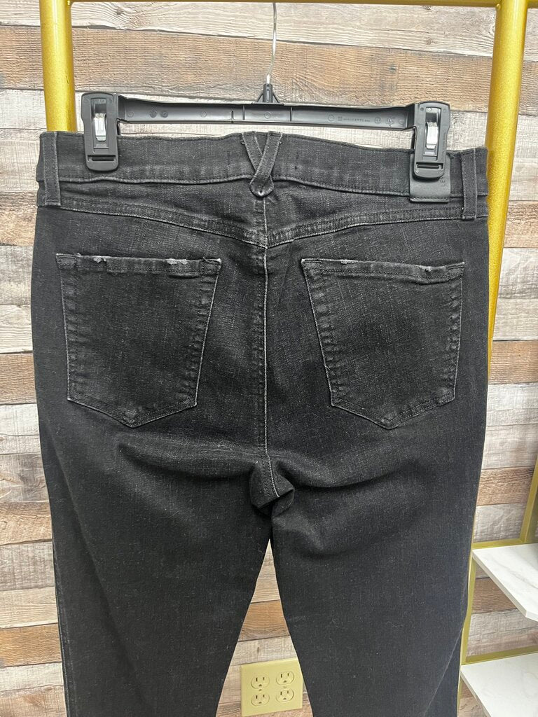 Level 99 Black Cropped Frayed Hem Denim Size 30