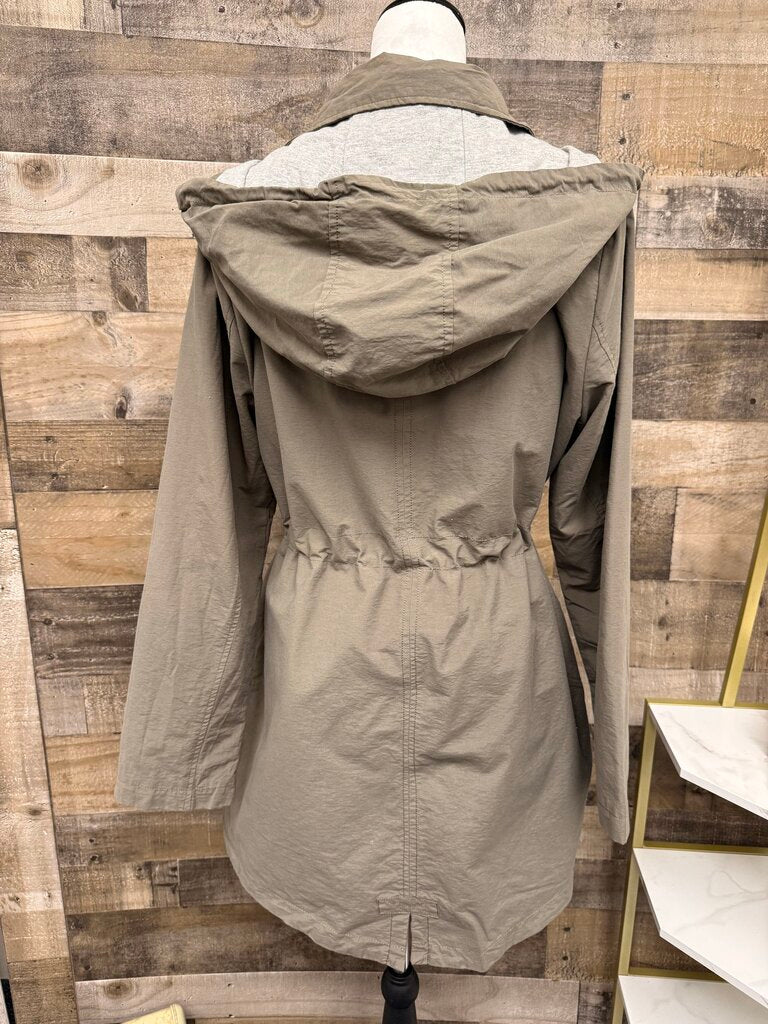 Bernardo Army Green Gray Hooded Mid Length Jacket Size L
