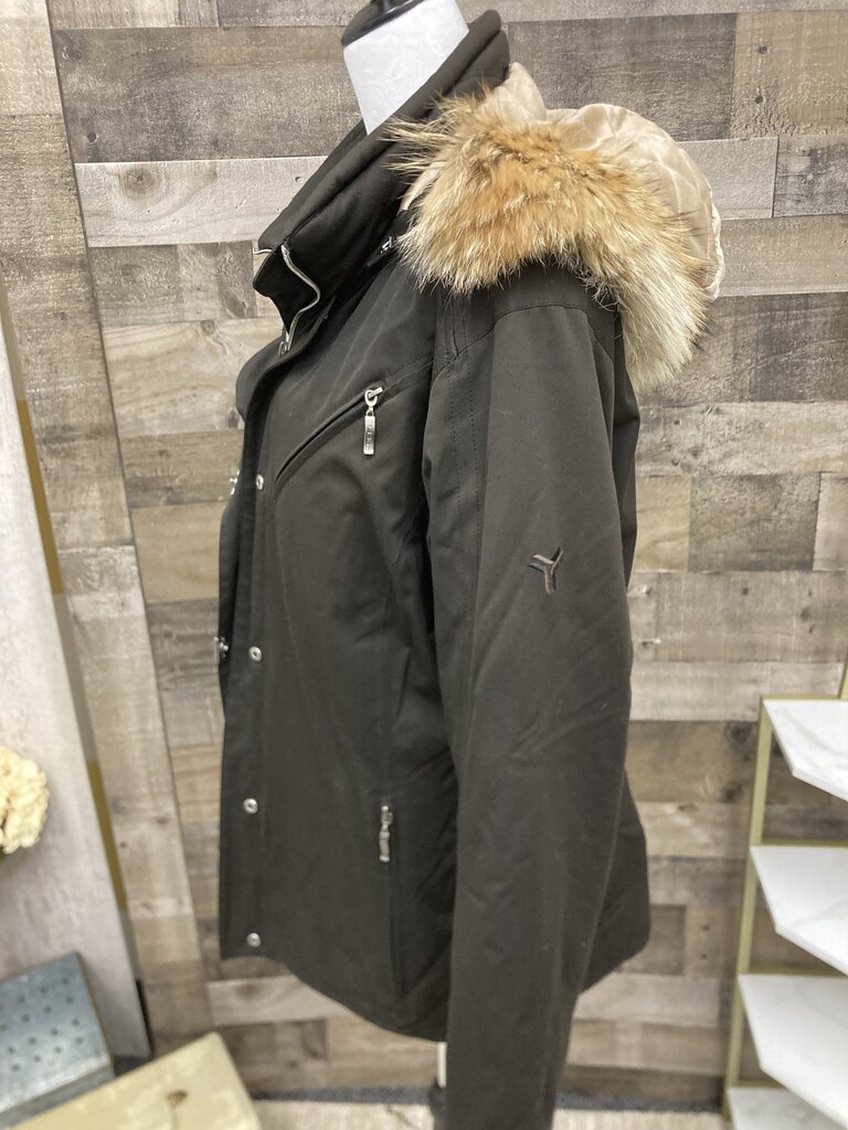 Fera Thermolite Black Faux Fur Hood Winter Coat Size 12