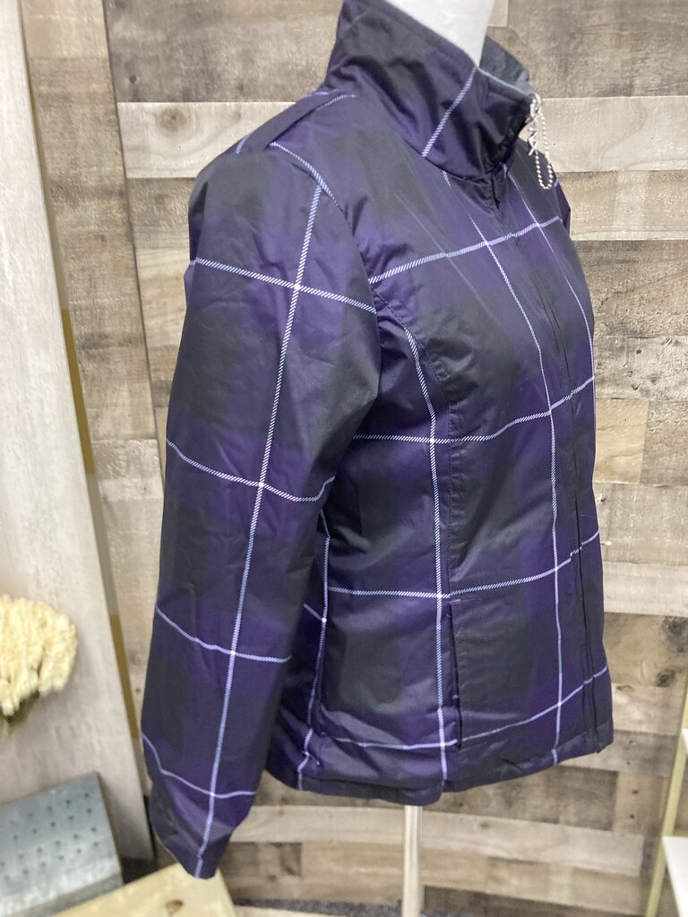 Zero Xposur Reversible Purple & Black Plaid & Gray Fleece Winter Jacket Size L