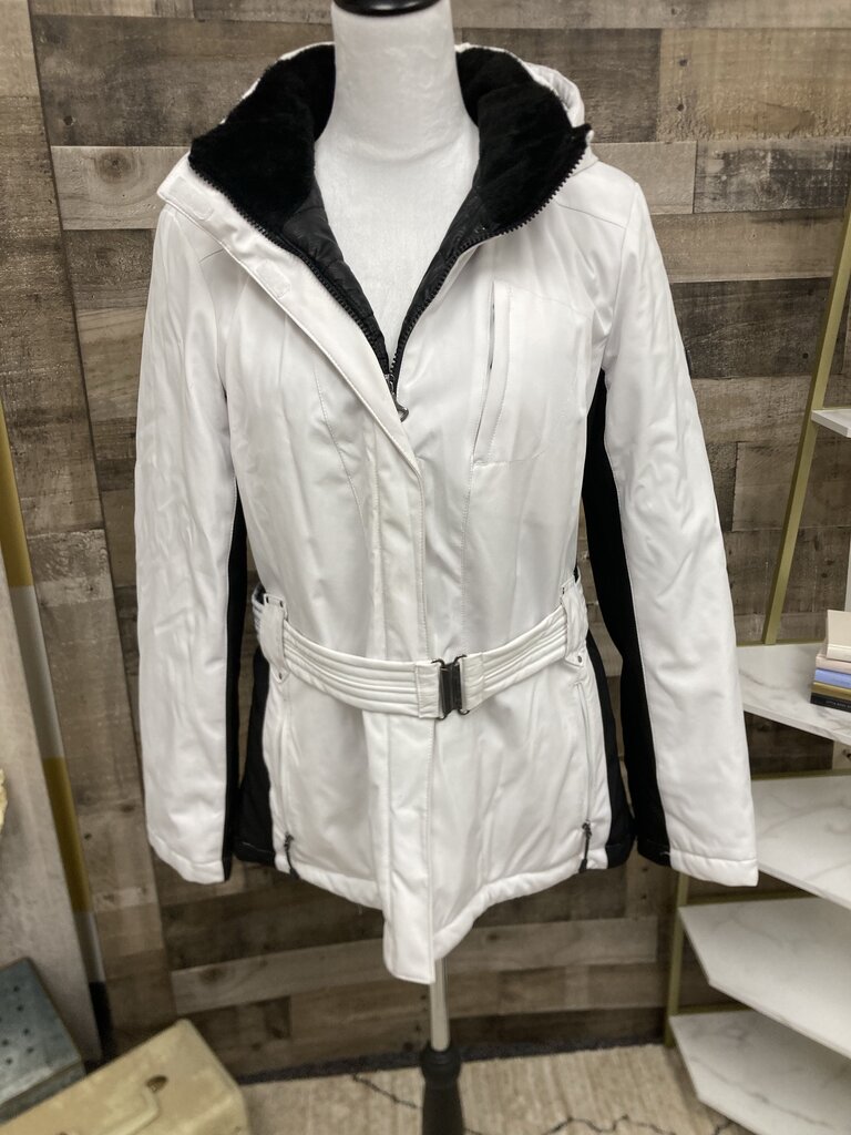 Zero Xposur XBLK White & Black Belted Ski Jacket Size L
