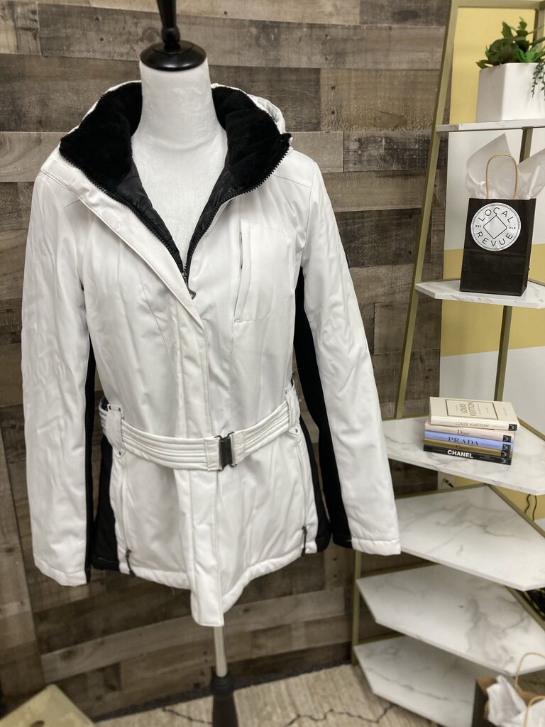 Zero Xposur XBLK White & Black Belted Ski Jacket Size L
