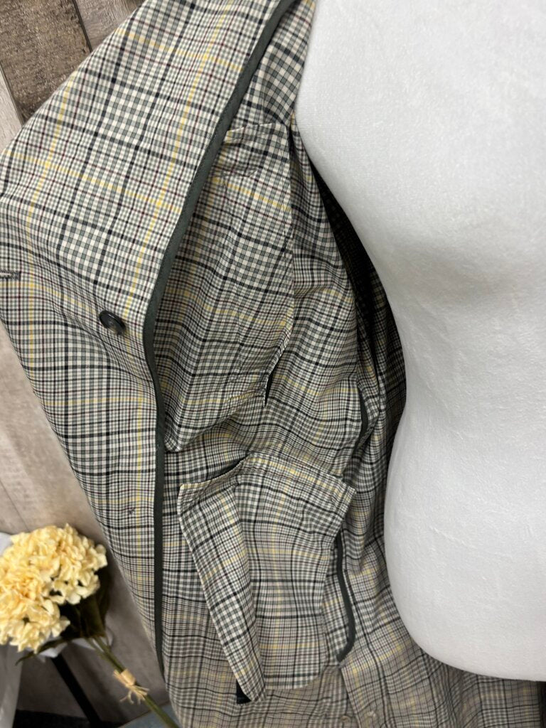 ba&sh Manteau Green & Yellow Trench Coat Size S