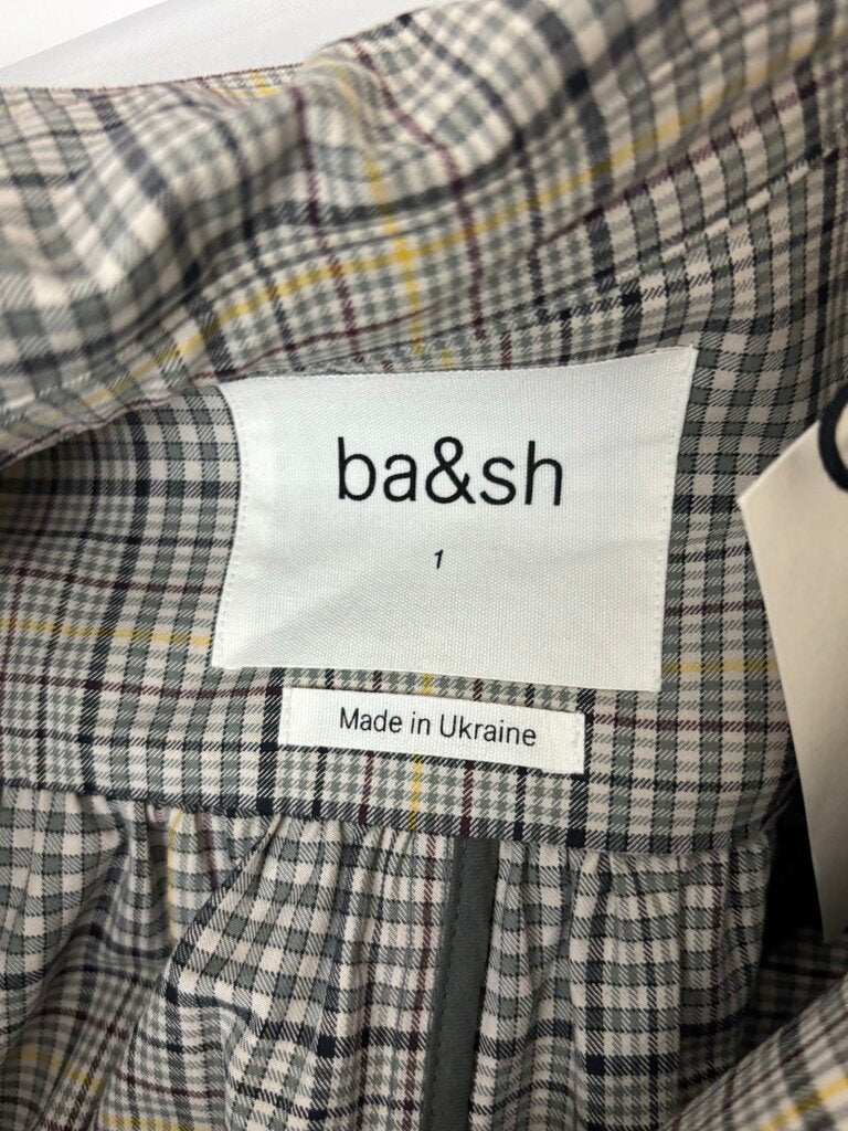 ba&sh Manteau Green & Yellow Trench Coat Size S