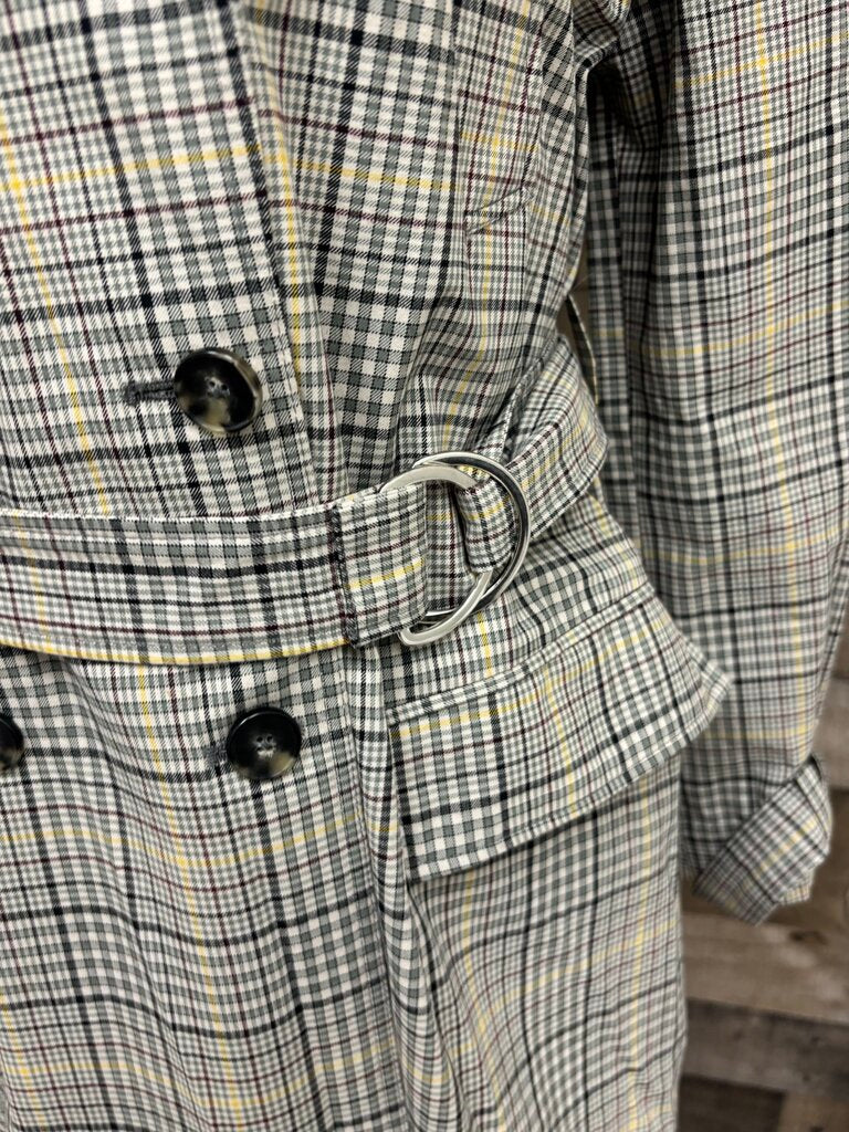 ba&sh Manteau Green & Yellow Trench Coat Size S