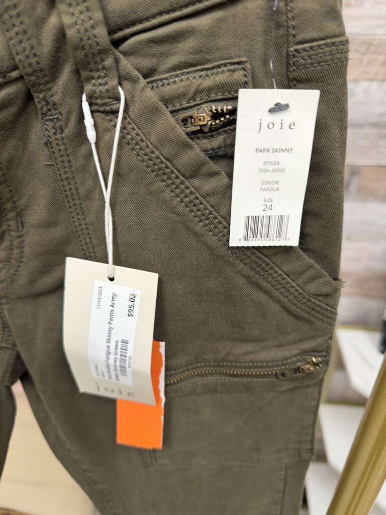 Joie Park Skinny Fatigue Pants Army Green Size 24 Joie Army Green 24 women PANTS