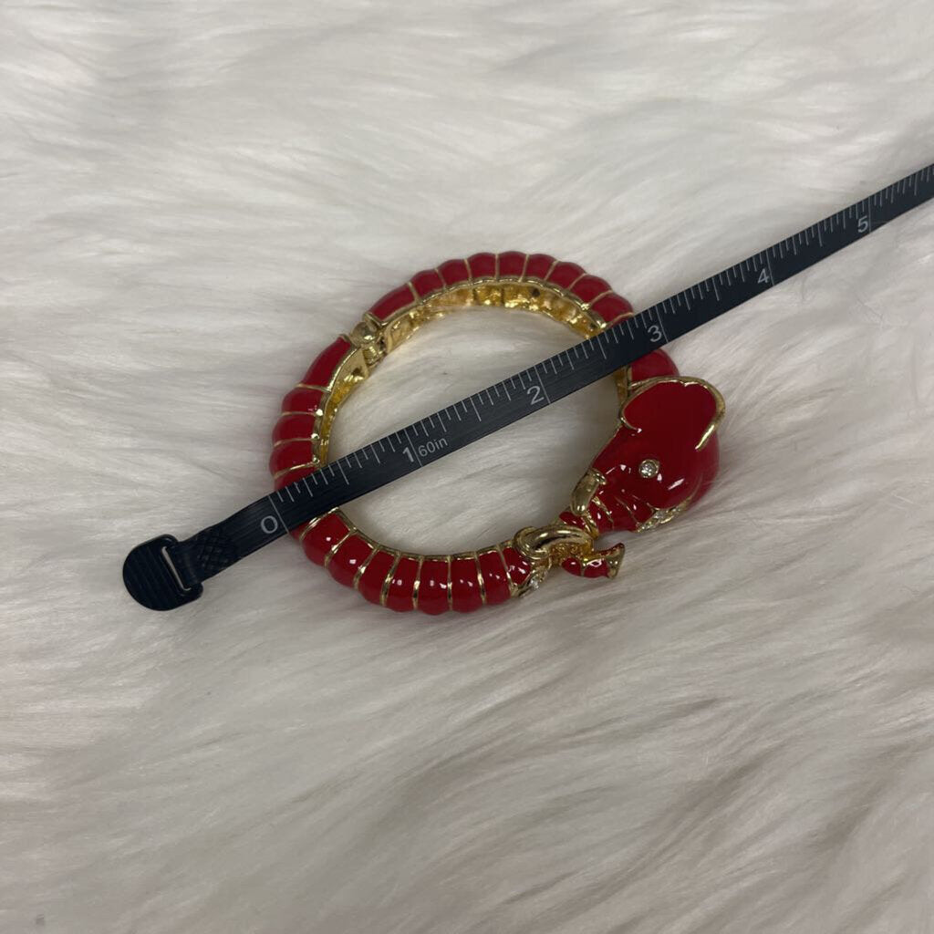 Amirta Singh Red Enamel Elephant Bracelet