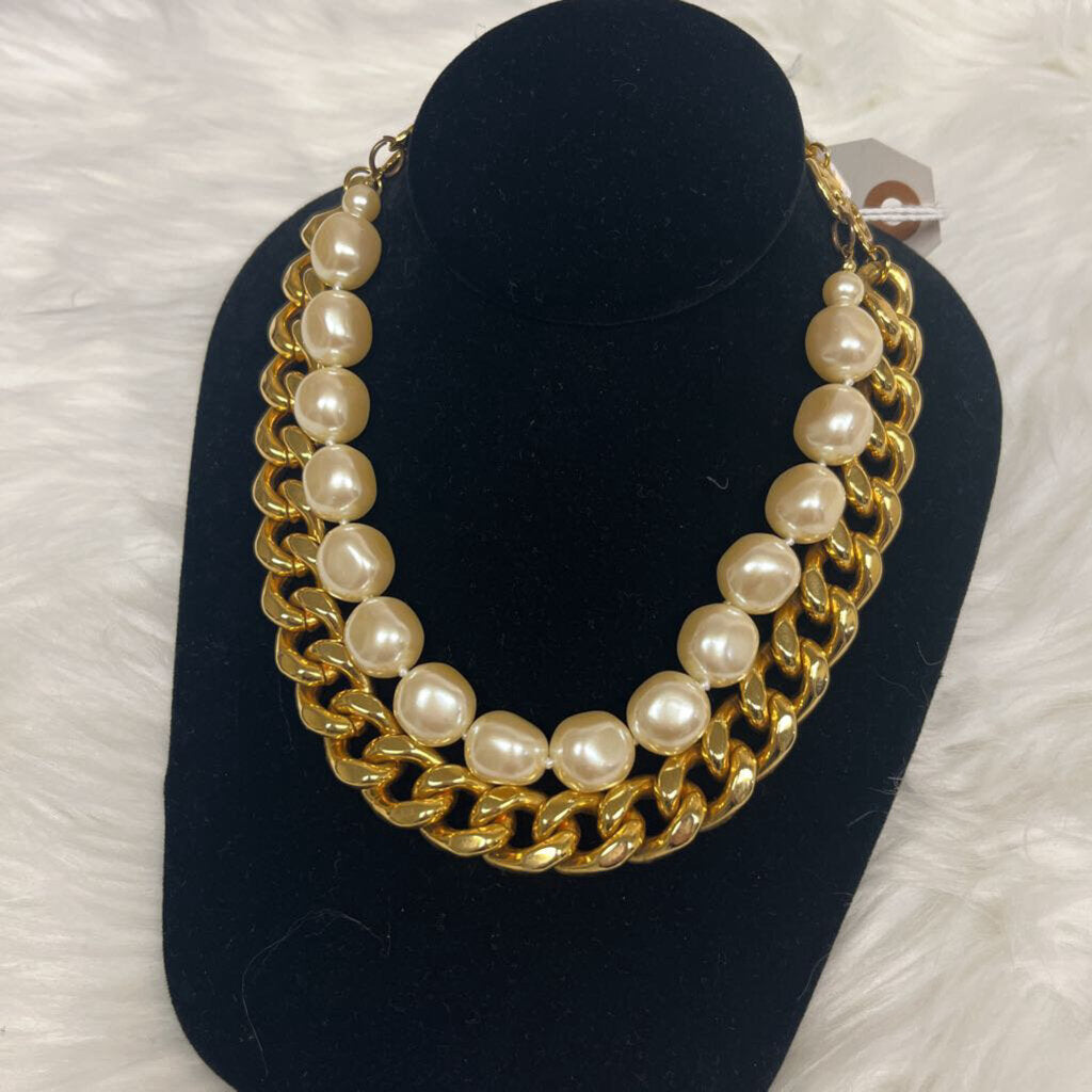 Carolee Gold Chain & Pearl Necklace