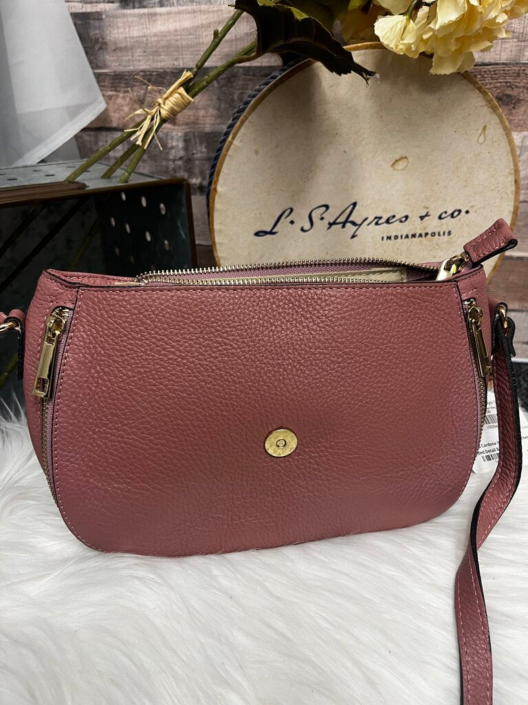 Andrea Cardona Italia Rose Leather Braided Detail Bag