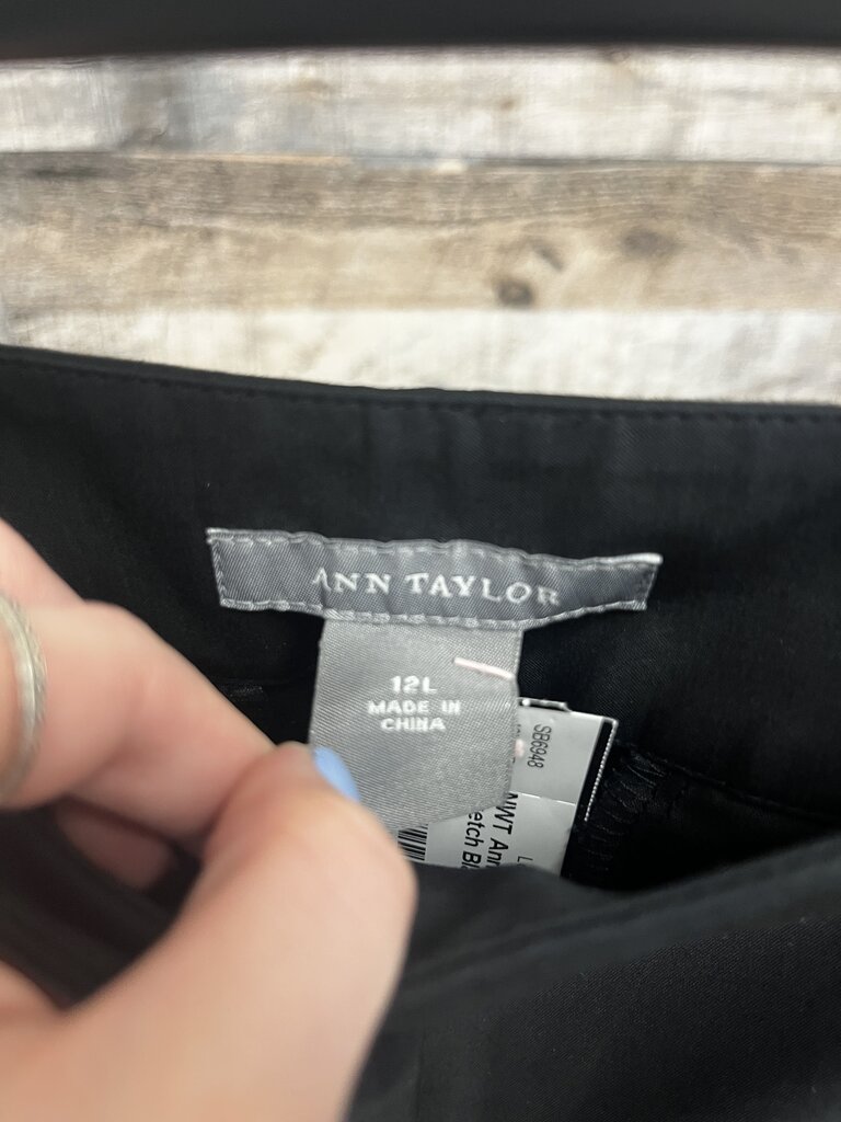 NWT Ann Taylor Margo Stretch Black Dress Pants Size 12 Long