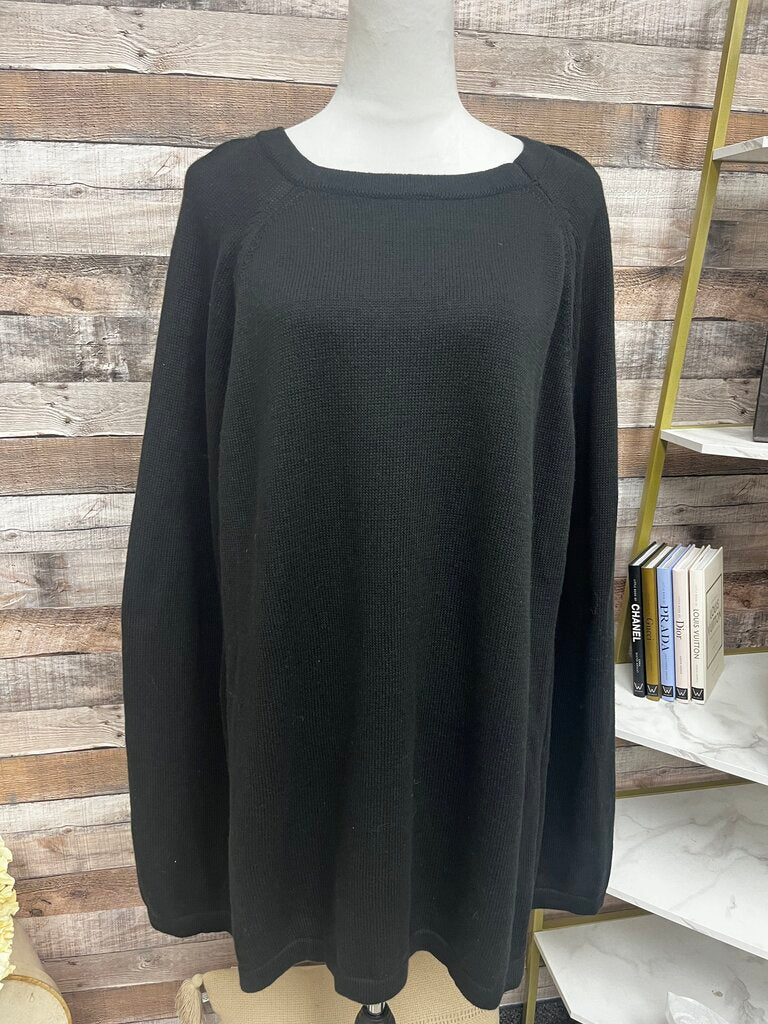 NWT IMAN Black Poncho Style Sweater Size XL
