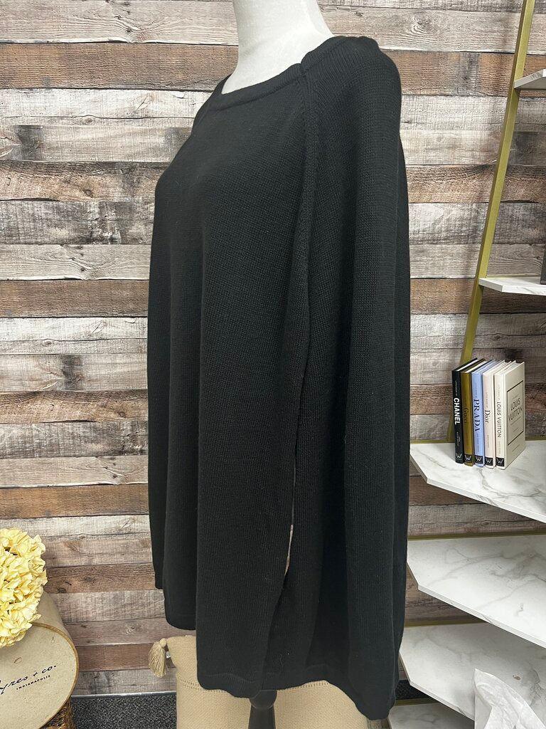NWT IMAN Black Poncho Style Sweater Size XL