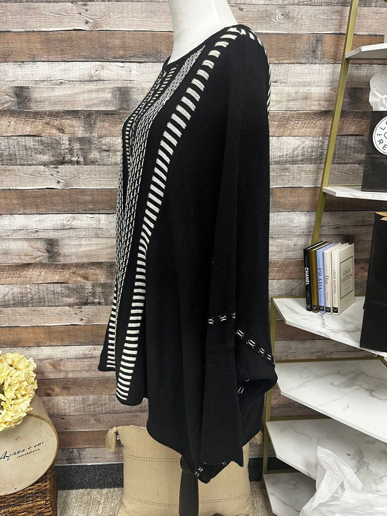 NWT Marla Lynne Black & White Dolman Sleeve Sweater Size XL