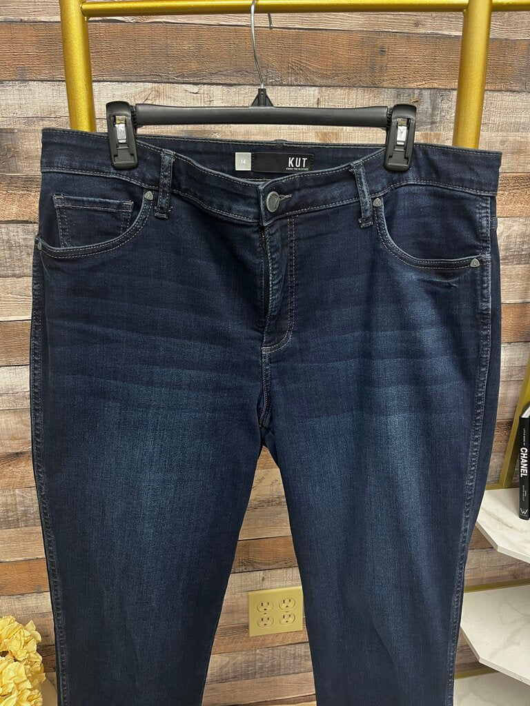 Kut Diana Fab Skinny High Rise Dark Blue Jeans Size 14