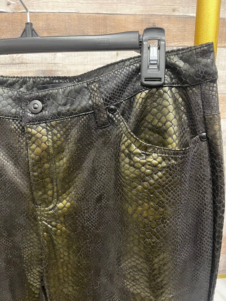 Eric Green Faux Snake Skin Leather Pants Size 10