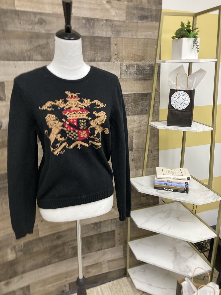 Chaps Black Crested Sweater