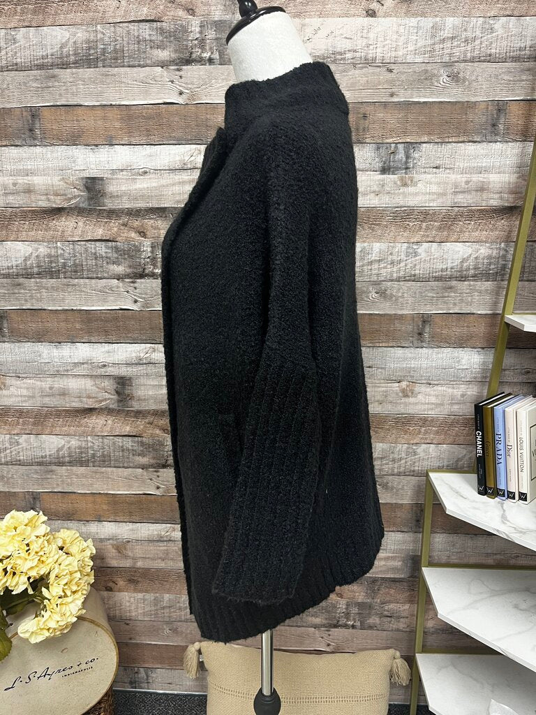 Figwood Black 1 Button Cardigan OS