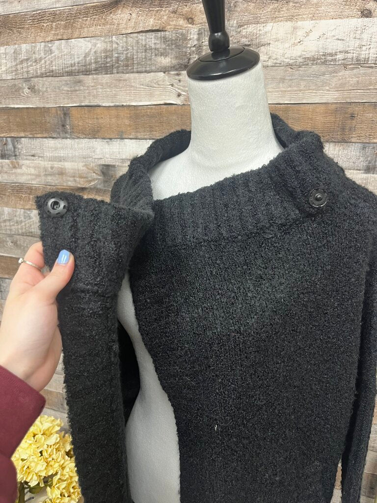 Figwood Black 1 Button Cardigan OS