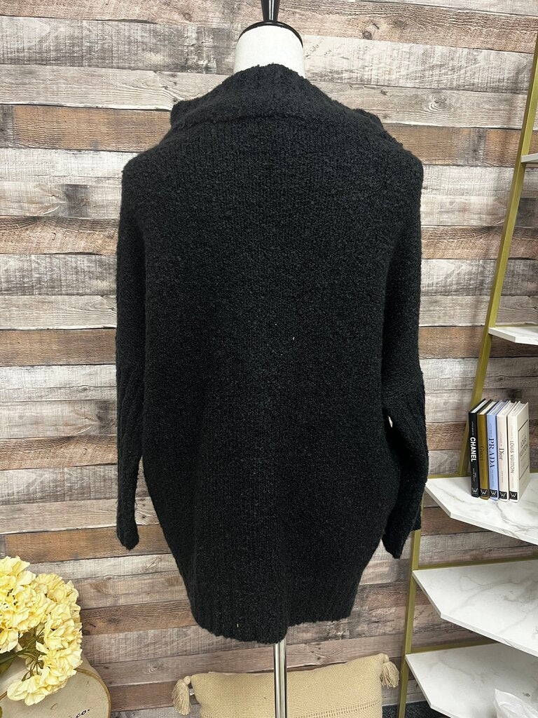 Figwood Black 1 Button Cardigan OS