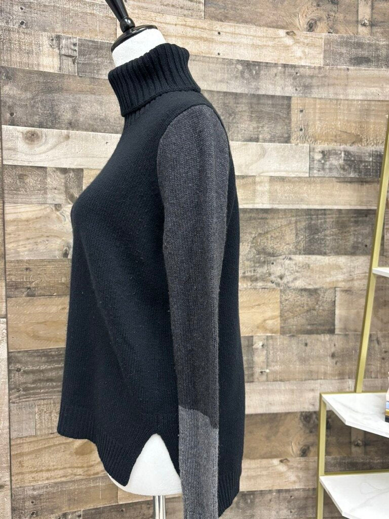 Vince Black Turtleneck w/Gray Sleeves Size S