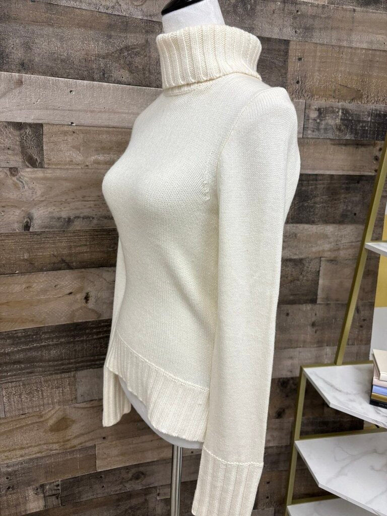 J Crew Italian Cashmere Cream Turtleneck Size S