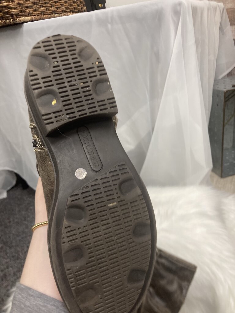 Decree Brown Faux Leather Moto Size 7.5