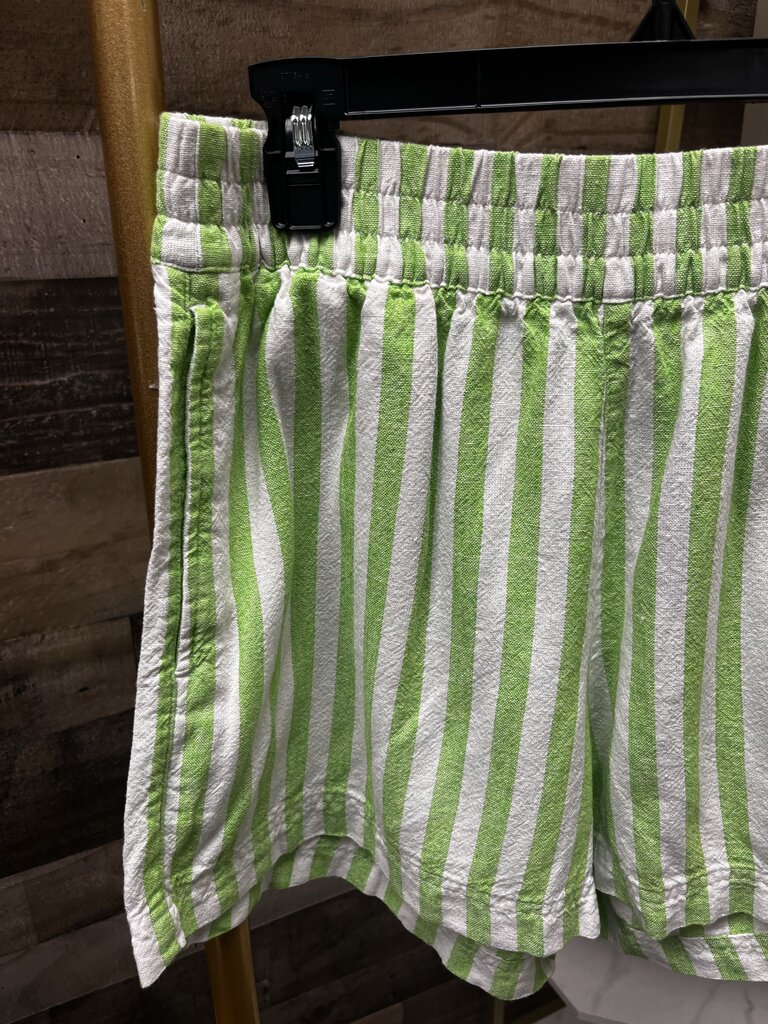 Old Navy Green & White Striped Comfort Waistband Size M