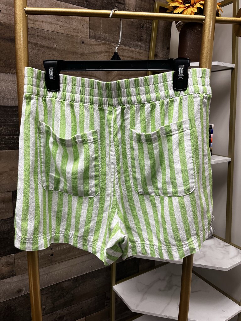 Old Navy Green & White Striped Comfort Waistband Size M