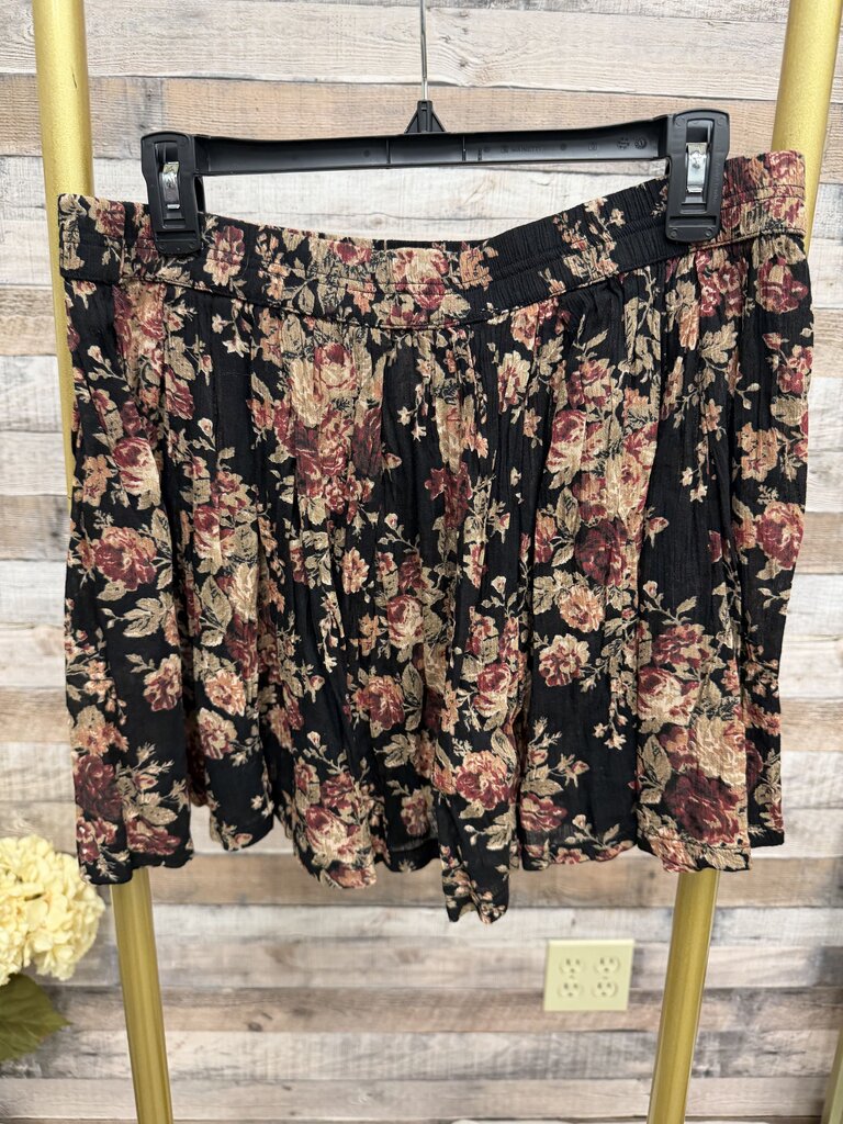 Denim & Supply Ralph Lauren Black Floral Skirt Size L