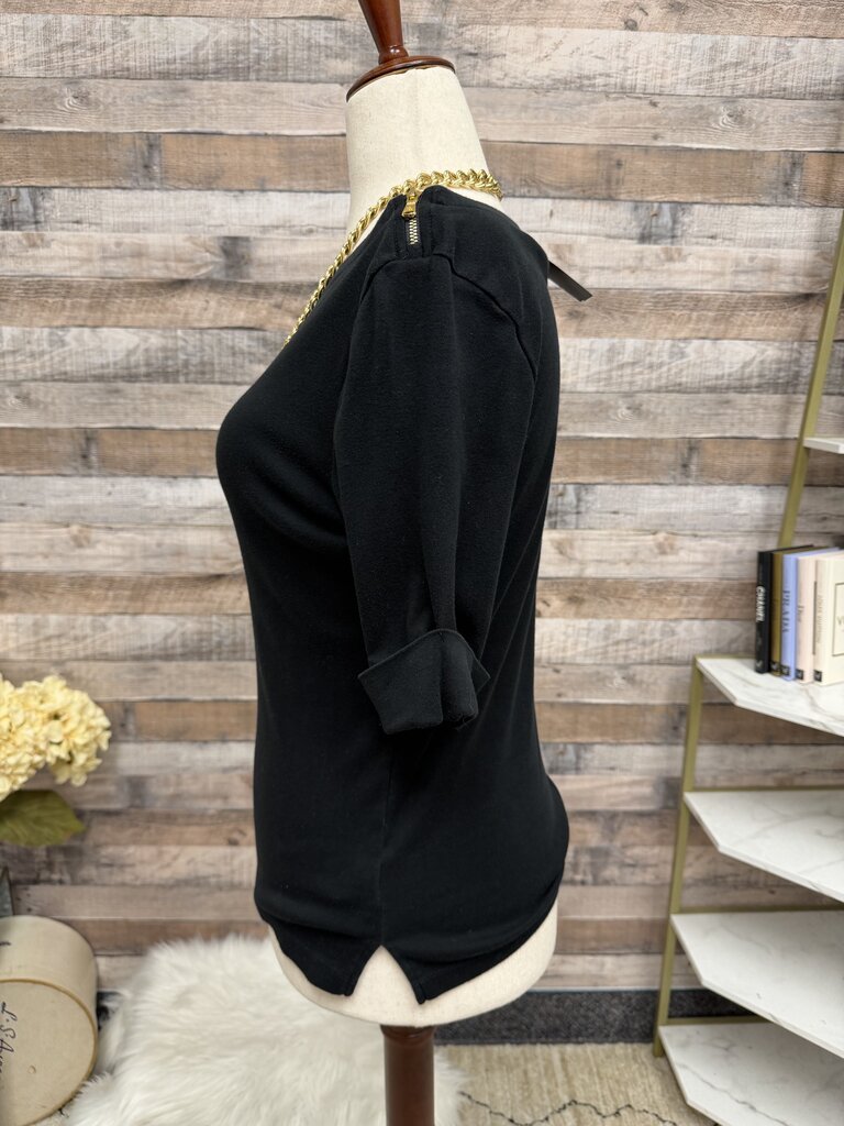 Lauren Ralph Lauren 3/4 Length Cuff Sleeve Gold Zipper Size L Lauren Ralph Lauren Black Large women TOPS
