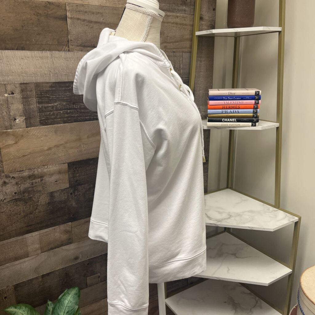 Michael Kors Lace Up White Hoodie Size L