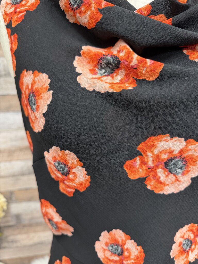 Talbots Black w/REd & Pink Floral Dress Size 12 Talbots Black & Red 12 women DRESSES
