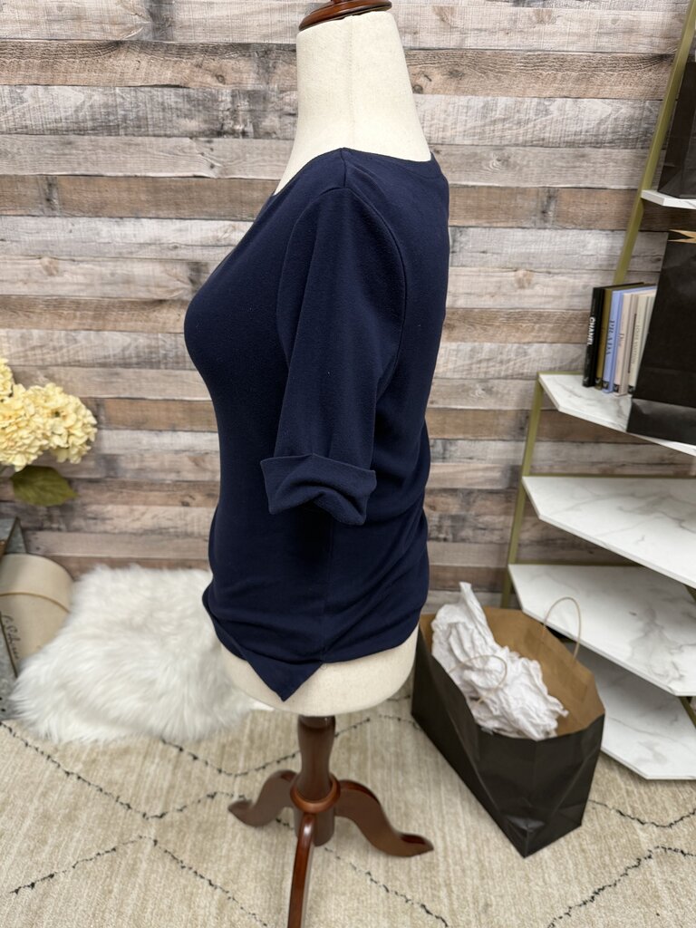 Lauren Ralph Lauren Navy 3/4 Length Sleeve Size L