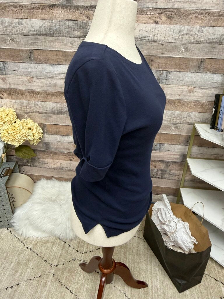 Lauren Ralph Lauren Navy 3/4 Length Sleeve Size L