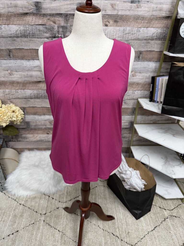 Anne Klein Pink Sleeveless Pleated Blouse Size L