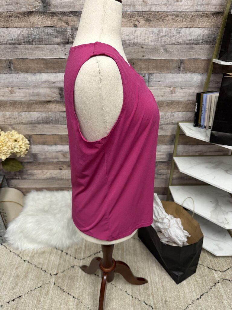 Anne Klein Pink Sleeveless Pleated Blouse Size L