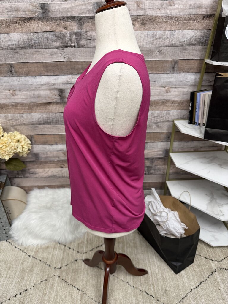 Anne Klein Pink Sleeveless Pleated Blouse Size L