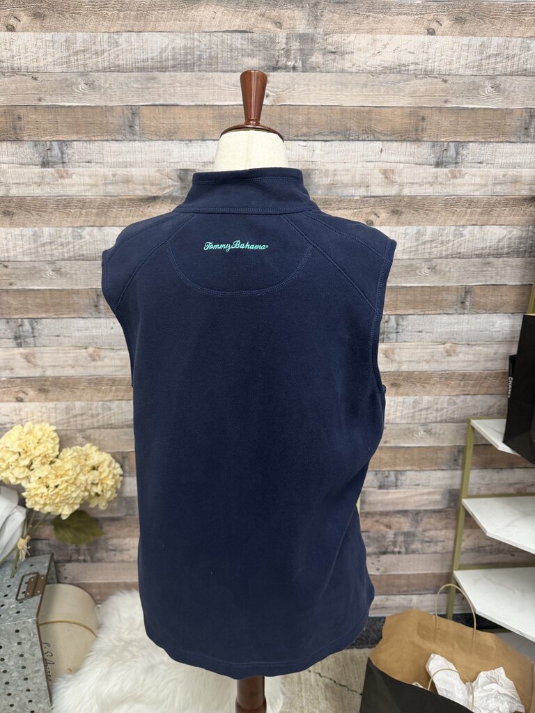 Tommy Bahama Navy Blue Front Zip Vest Size XL Tommy Bahama Navy XL women VESTS