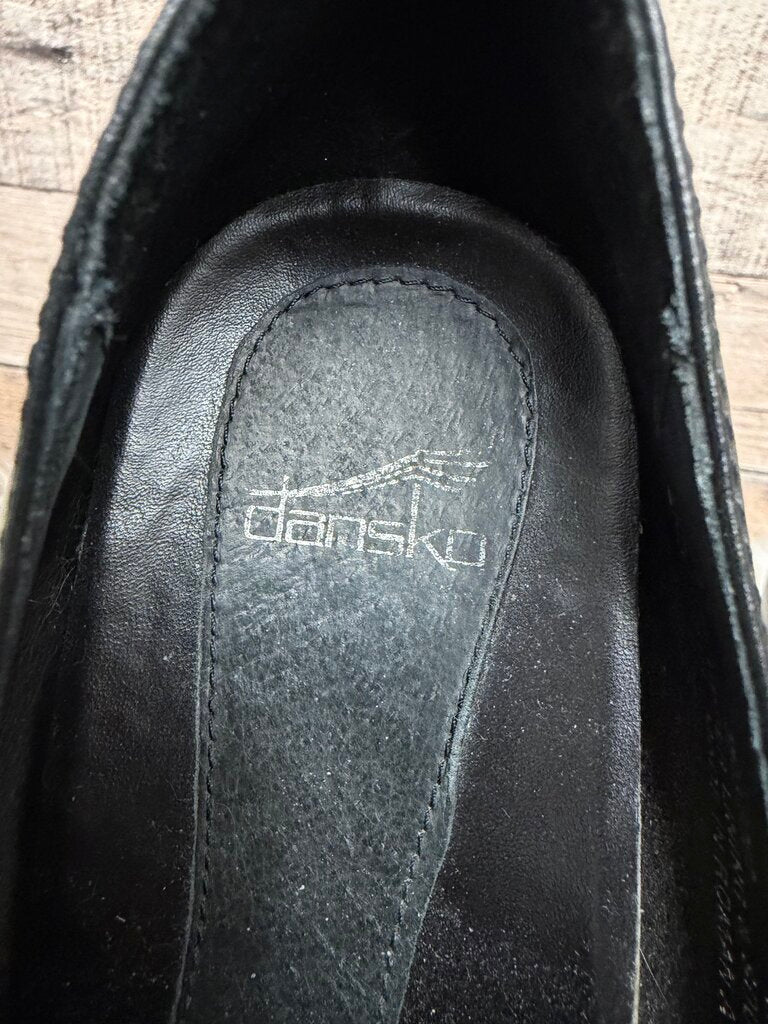 Dansko Black Block Heel Loafers Size 7.5