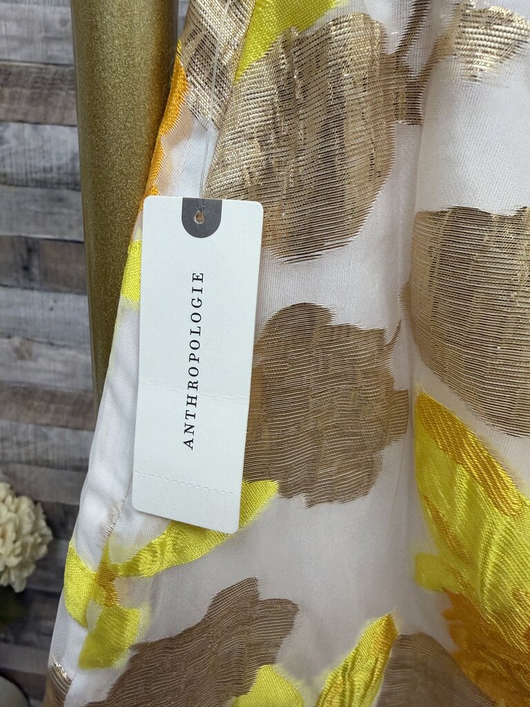 NWT Maeve Yellow Faye Flounced Floral Jacquard Skirt Size 4