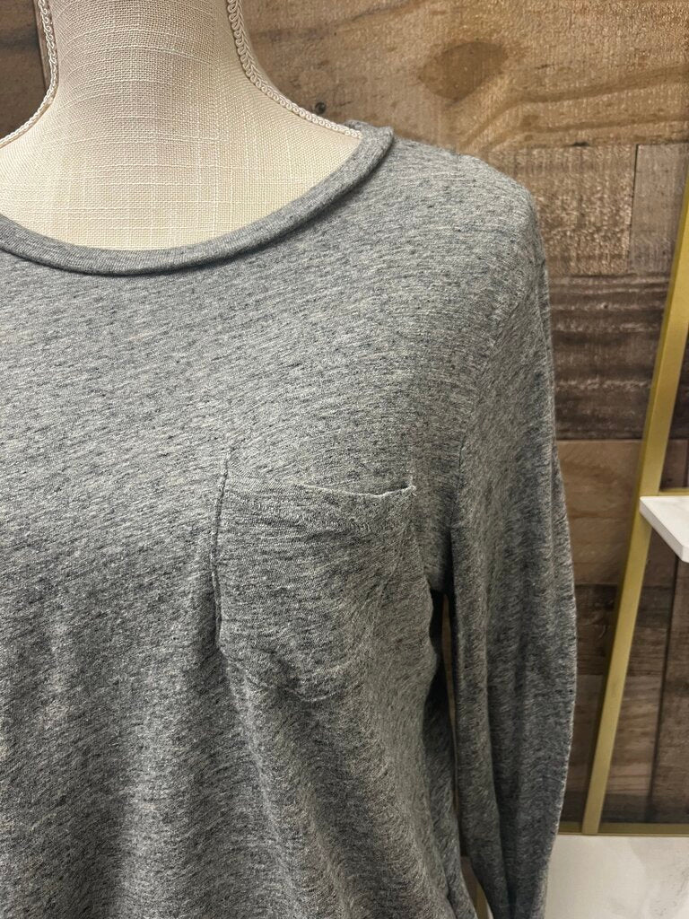 Madewell Heather Gray Long Sleeve T-Shirt Size S