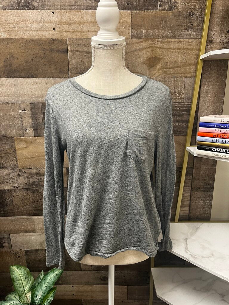Madewell Heather Gray Long Sleeve T-Shirt Size S