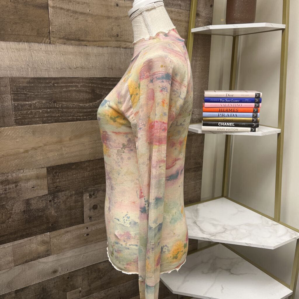NWT FP Movement Sheer Long Sleeve Tie Dye Yellow Size M