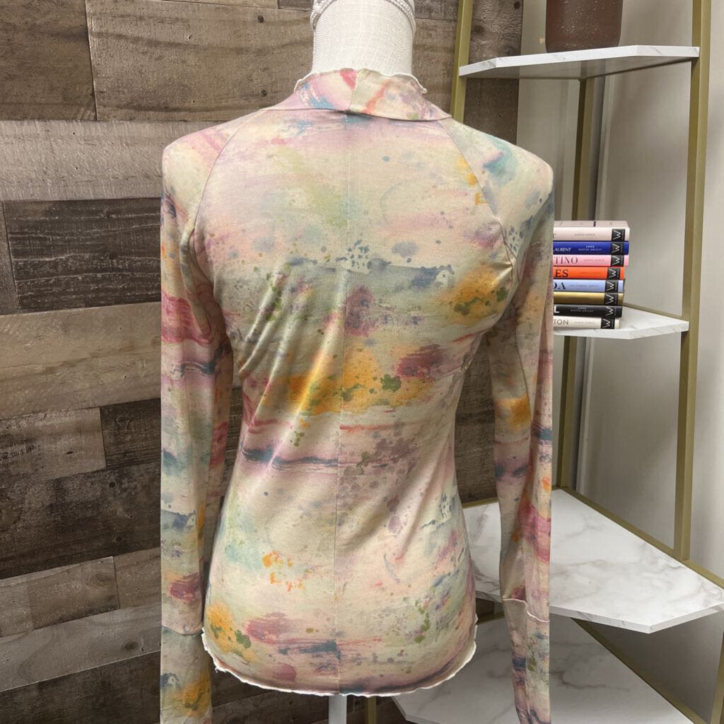 NWT FP Movement Sheer Long Sleeve Tie Dye Yellow Size M