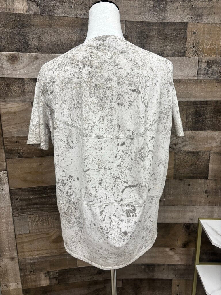 Lululemon White & Gray Tie Dye Short Sleeve Tee Size S