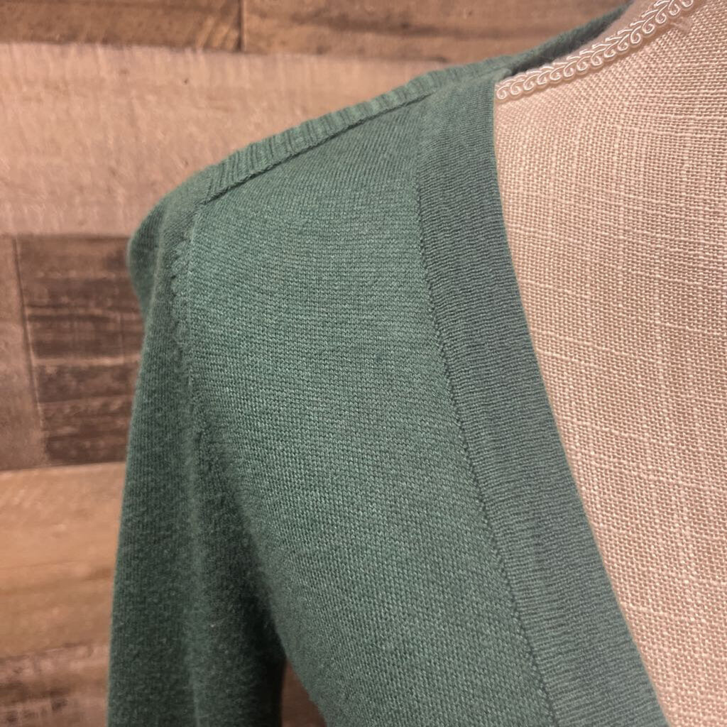 Anthro Rosie Neira Green Gathered Back Long Sleeve Size S